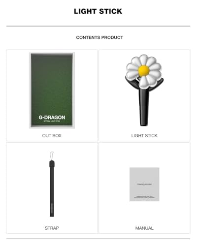 G-DRAGON Peaceminusone Official Light Stick – K-Pop Concert Fanlight + Strap (Authentic G-Dragon Merchandise)