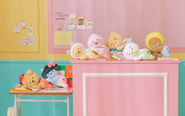 Ryan and Apeach Offcial Merchandise- Friends Characters with Suspenders 12 Inch Tummy Time Ryan Apeach Muzi Tube Neo J Z and FR0D0