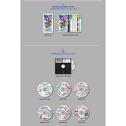 DREAMUS NewJeans New Jeans 1st EP Album Bluebook Version CD+Mini Poster On Pack+Log Book+Pin-up Book+Phoning Manual Book+ID