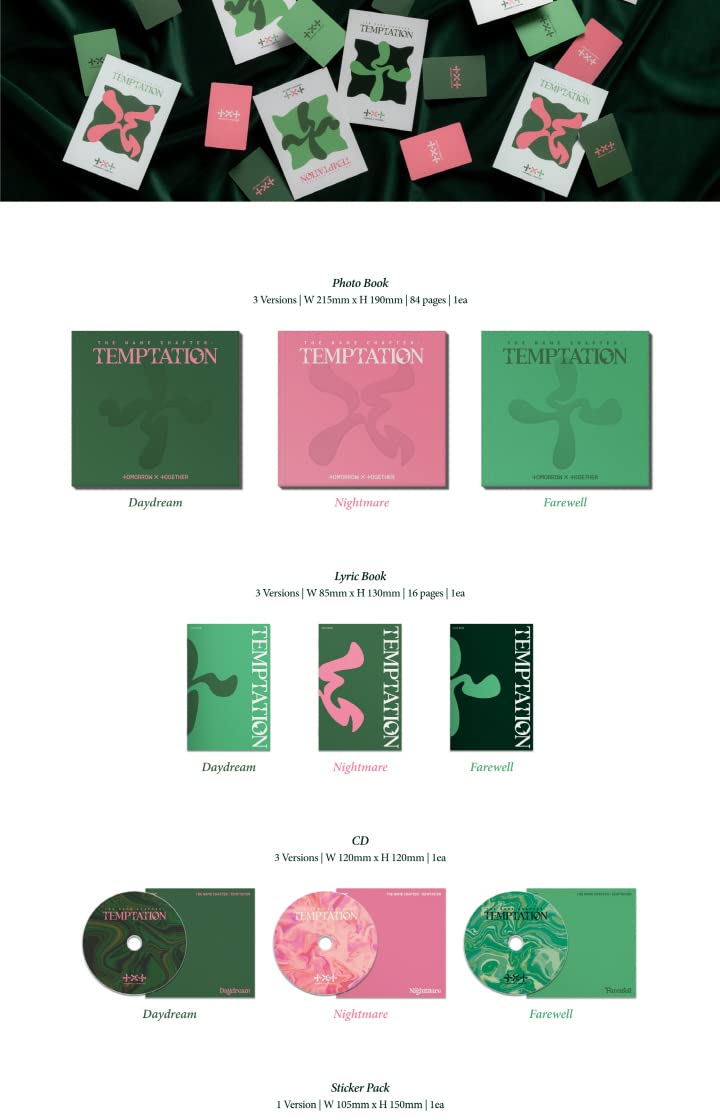TXT The Name Chapter : TEMPTATION 5th Mini Album CD SET (Daydream+Nightmare+Farewell)