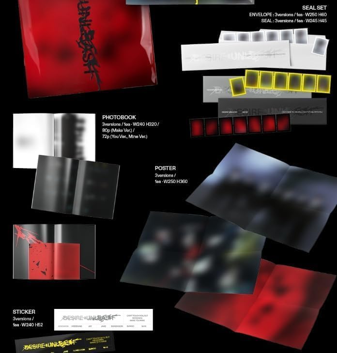 ENHYPEN – DESIRE : UNLEASH 6th Mini Album (Photobook Ver. – MINE + YOU + MAKE 3 Ver. Set)