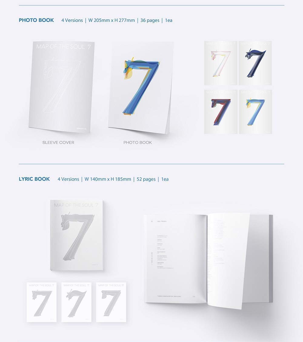 BTS MAP of The Soul : 7 [RANDOM VERSION] Album+Official Folded Poster+Extra Photocard+KPOP Premium Mask