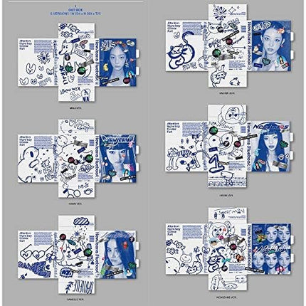 DREAMUS NewJeans New Jeans 1st EP Album Bluebook Version CD+Mini Poster On Pack+Log Book+Pin-up Book+Phoning Manual Book+ID