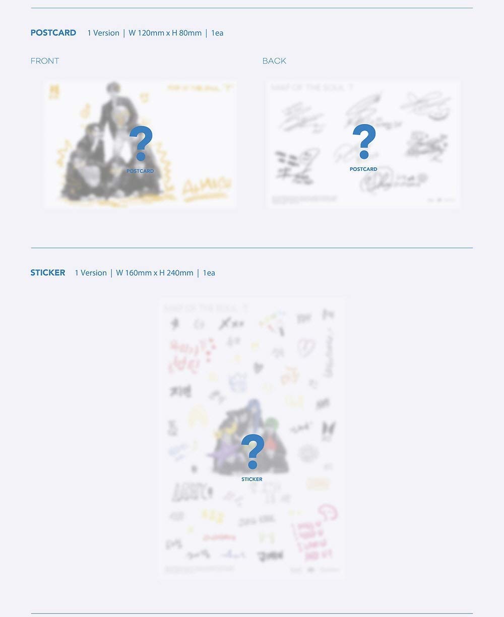 BTS MAP of The Soul : 7 [RANDOM VERSION] Album+Official Folded Poster+Extra Photocard+KPOP Premium Mask