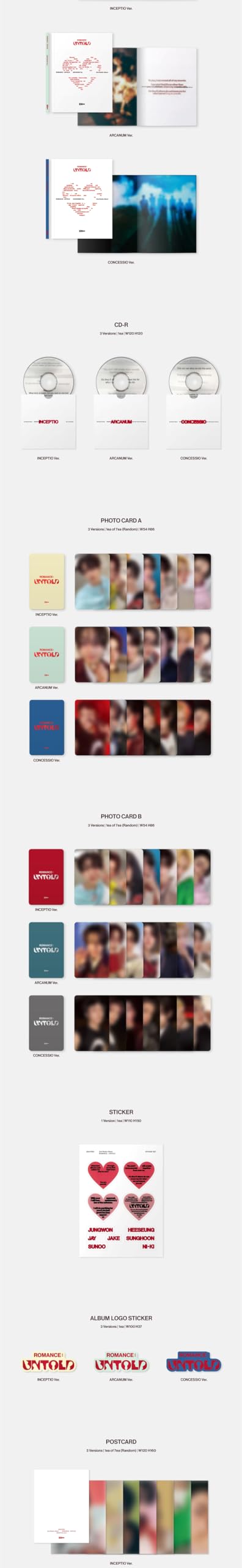 ENHYPEN – ROMANCE : UNTOLD 2nd Album (4 Ver. Set – 3 Standard + 1 ENGENE)