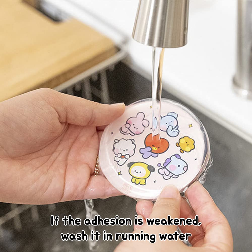 BT21 RJ Official MININI Multipurpose Adhesive Gel Pad – Perfect for Car, Desk & Home Organization | Reusable, Easy-to-clean (RJ)