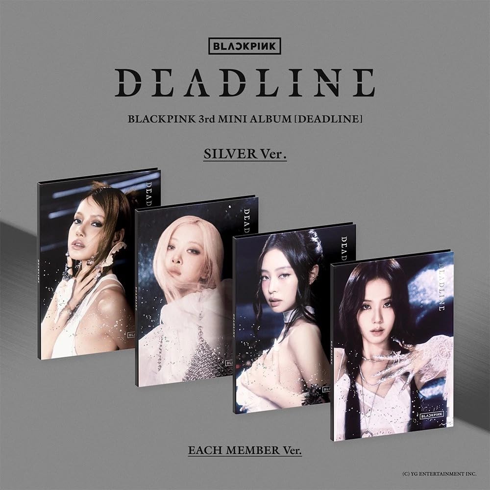 (4 Ver Set.) BLACKPINK [DEADLINE] 3rd Mini Album SILVER Ver/Full Pack