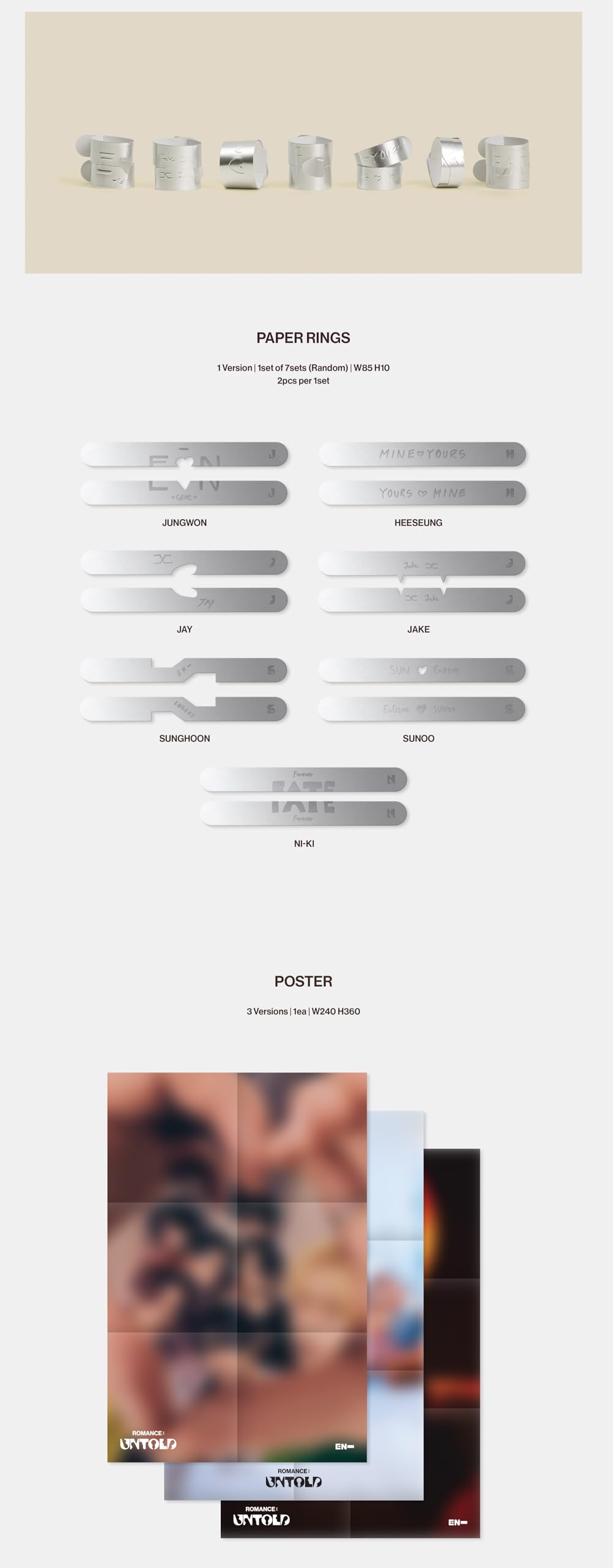 ENHYPEN ROMANCE : UNTOLD 2nd Full Album Standard 3 Ver Set