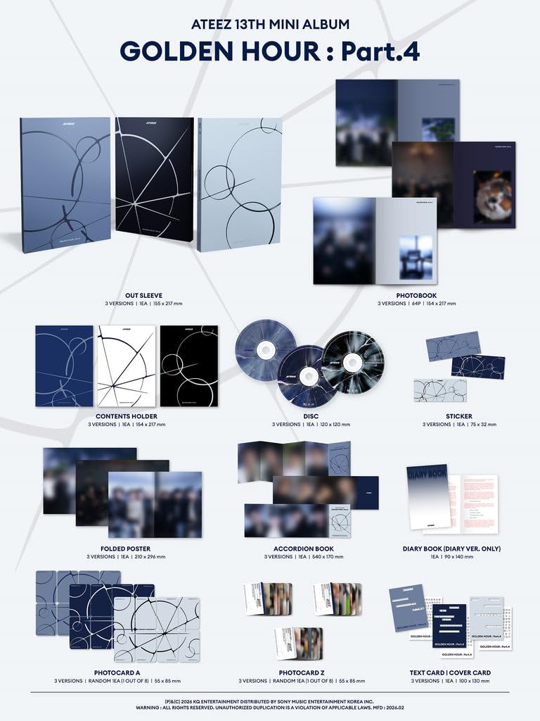 Ateez - 13th Mini Album Golden Hour Part. 4 CD (3 versions SET)