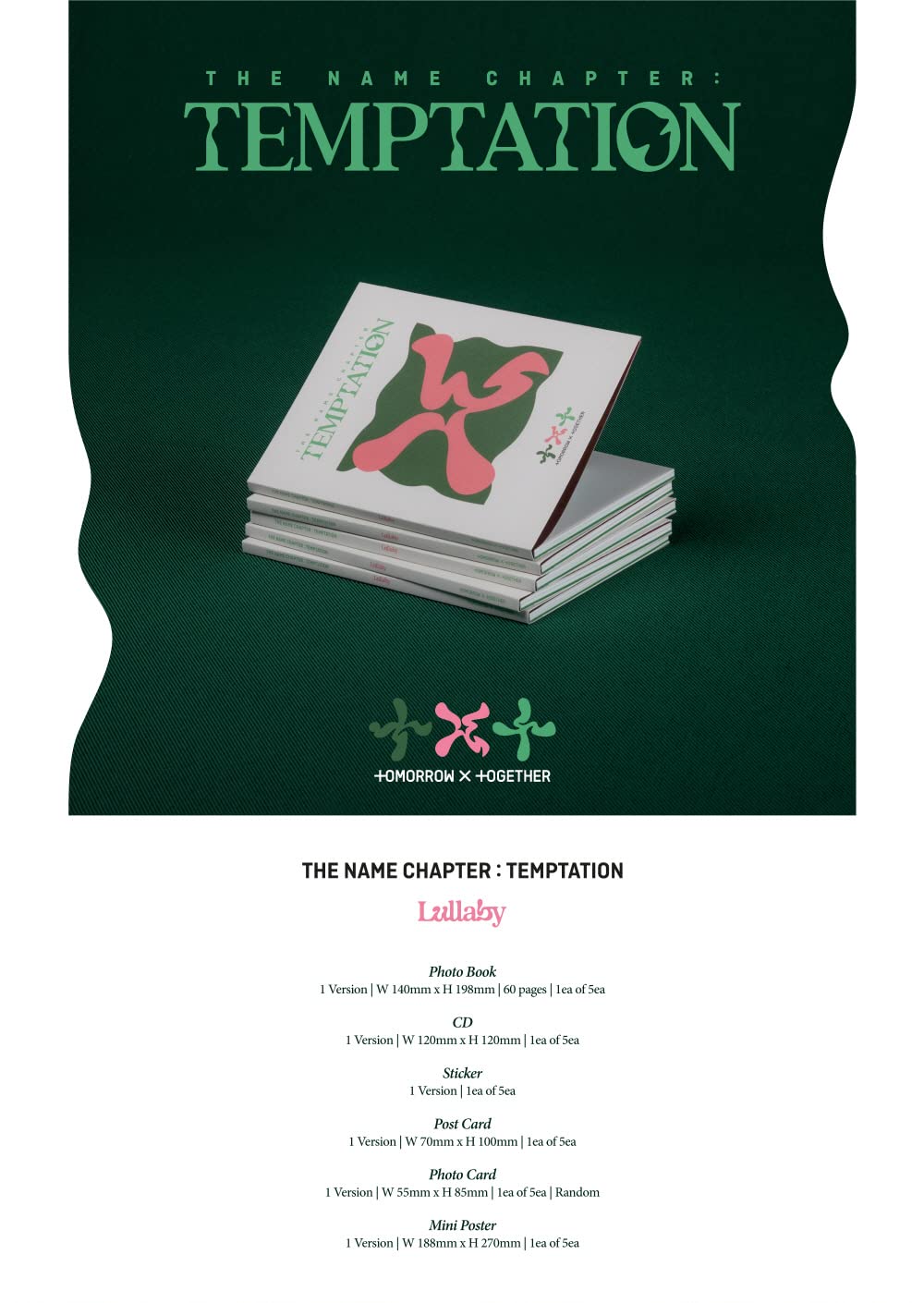 TOMORROW X TOGETHER TXT - THE NAME CHAPTER : TEMPTATION [Lullaby ver.] Album (Random ver.)