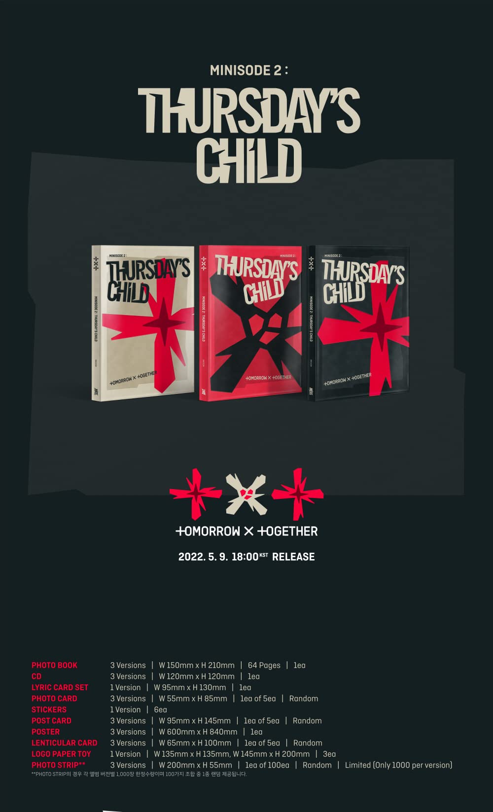 TXT TOMORROW X TOGETHER - minisode 2 : Thursday's Child 4th Mini Album (Random ver)