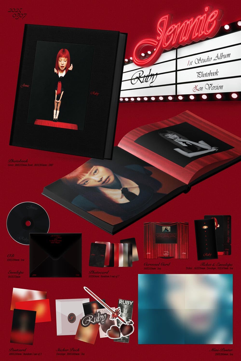 JENNIE - THE 1ST STUDIO ALBUM [RUBY] (PHOTOBOOK 2 ver. Set)