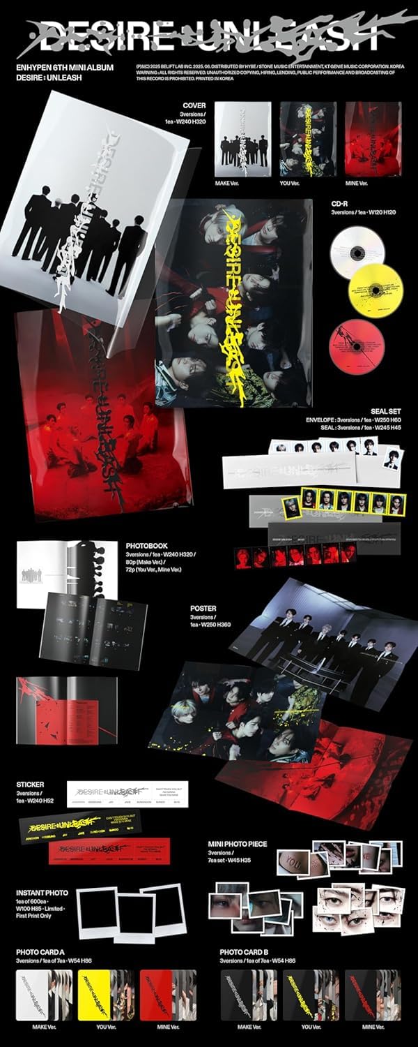 ENHYPEN – DESIRE : UNLEASH 6th Mini Album (Photobook Ver. – Random)