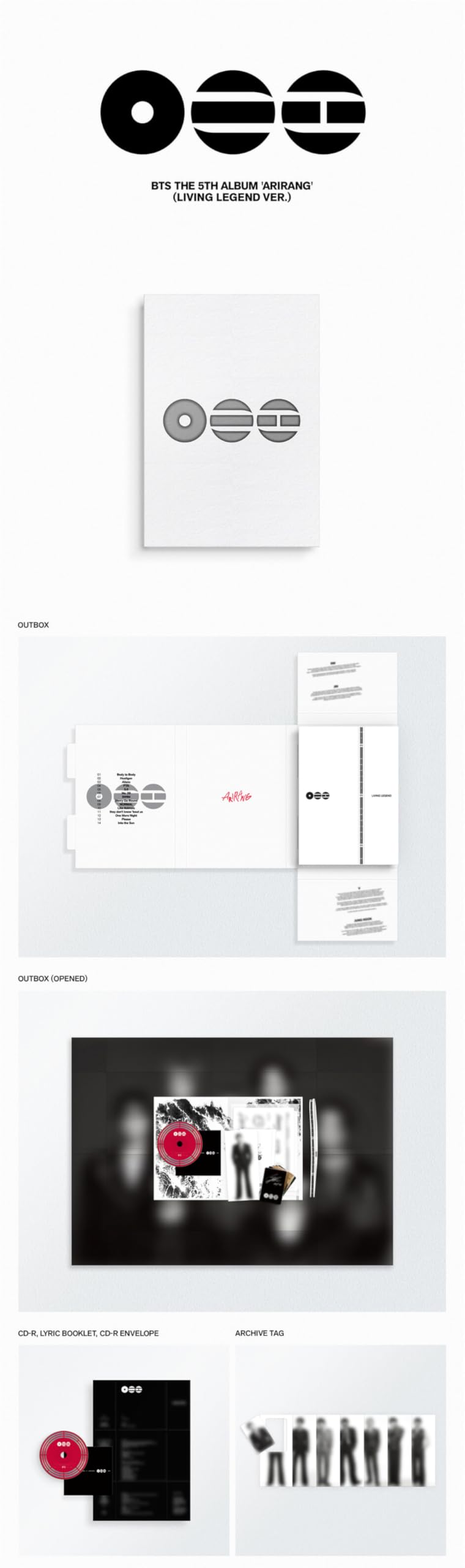 4 Ver Set: 2 Standard+Legend+WeverseAlbums) BTS ARIRANG 5th Album