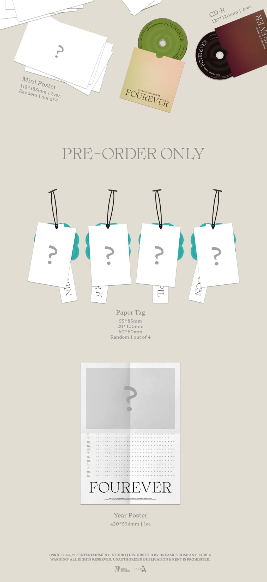 DREAMUS DAY6 FOUREVER 8th Mini Album (Standard Light Green Version)