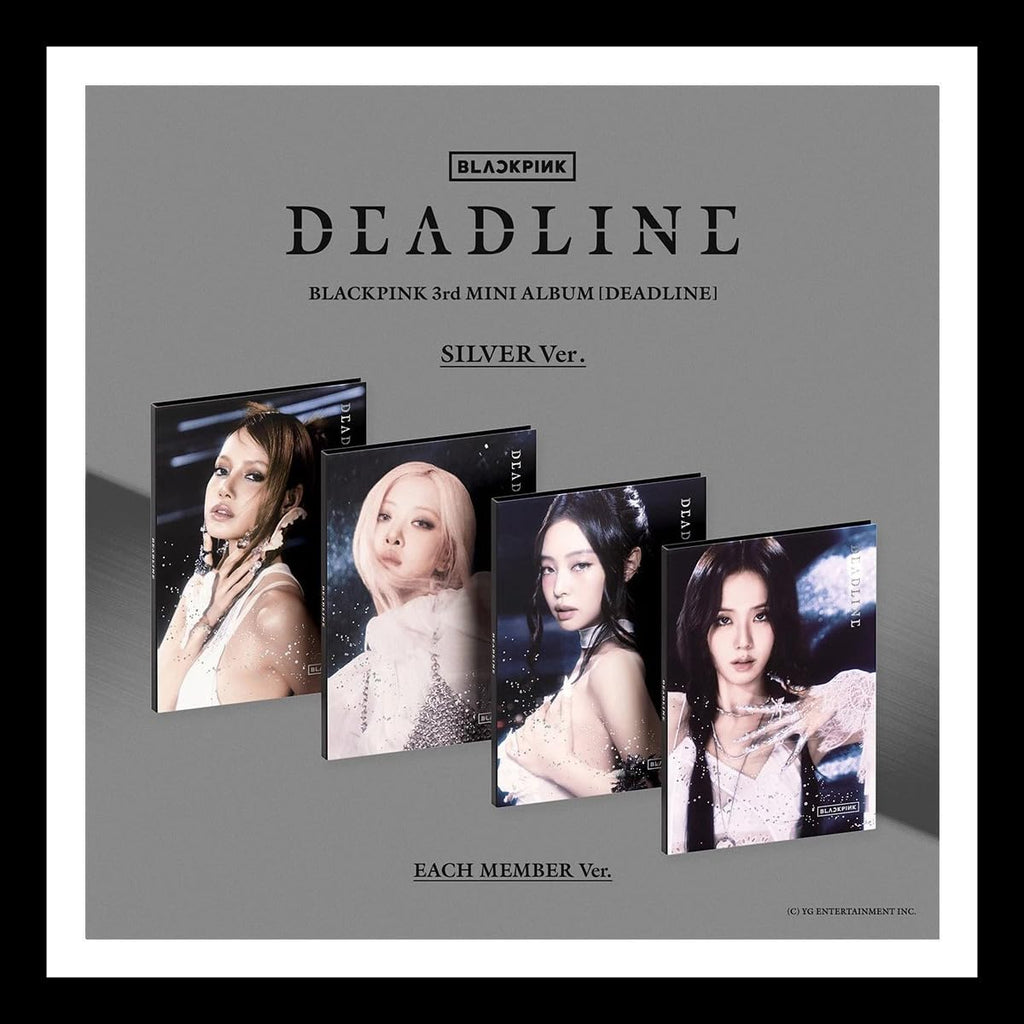 (4 Ver Set.) BLACKPINK [DEADLINE] 3rd Mini Album SILVER Ver/Full Pack