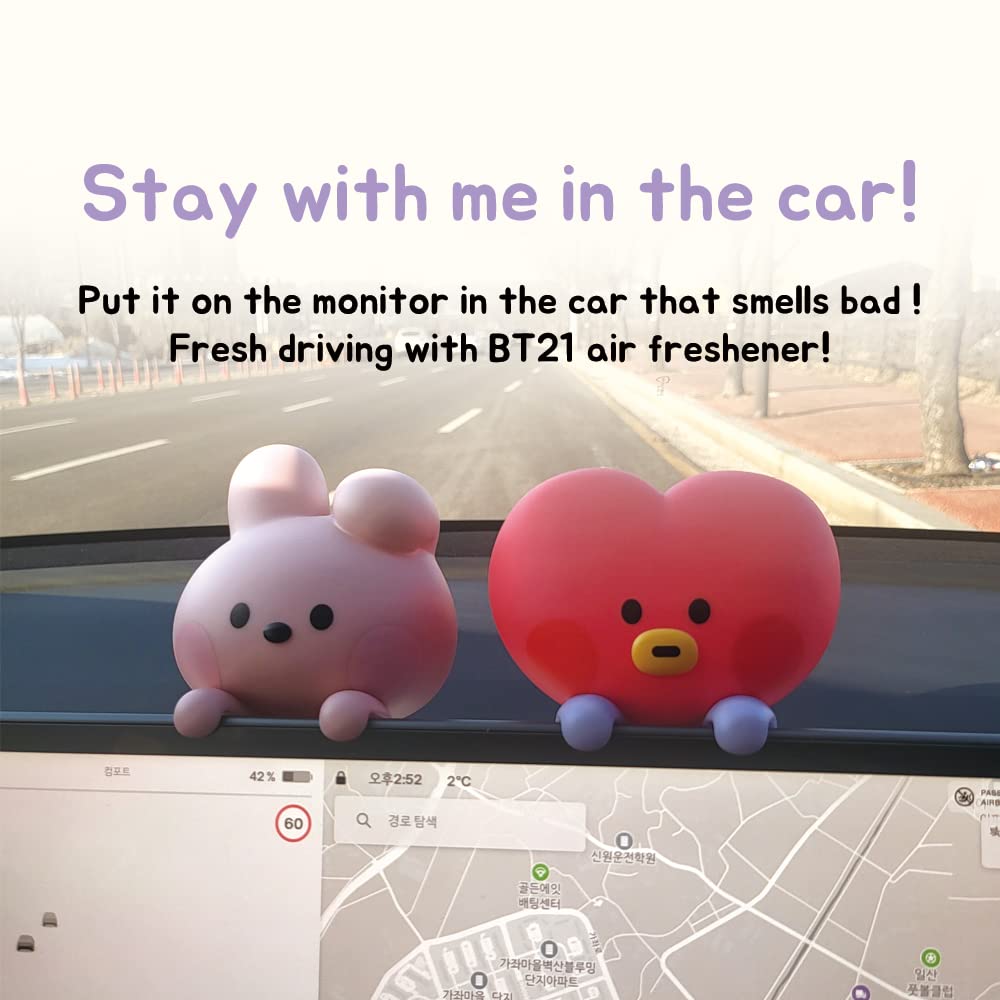 BT21 TATA Minini Car Odor-Fighting Car freshener, Monitor Figure Large Size, 0.27 fl oz. Capsulated Cartridge Pack of 1 (TATA)