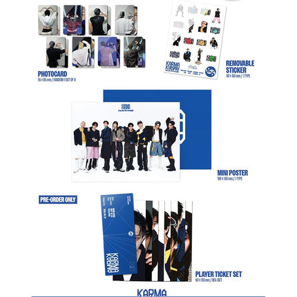 Stray Kids KARMA 2-Set contents — CDs, photobooks, photocards from both versions