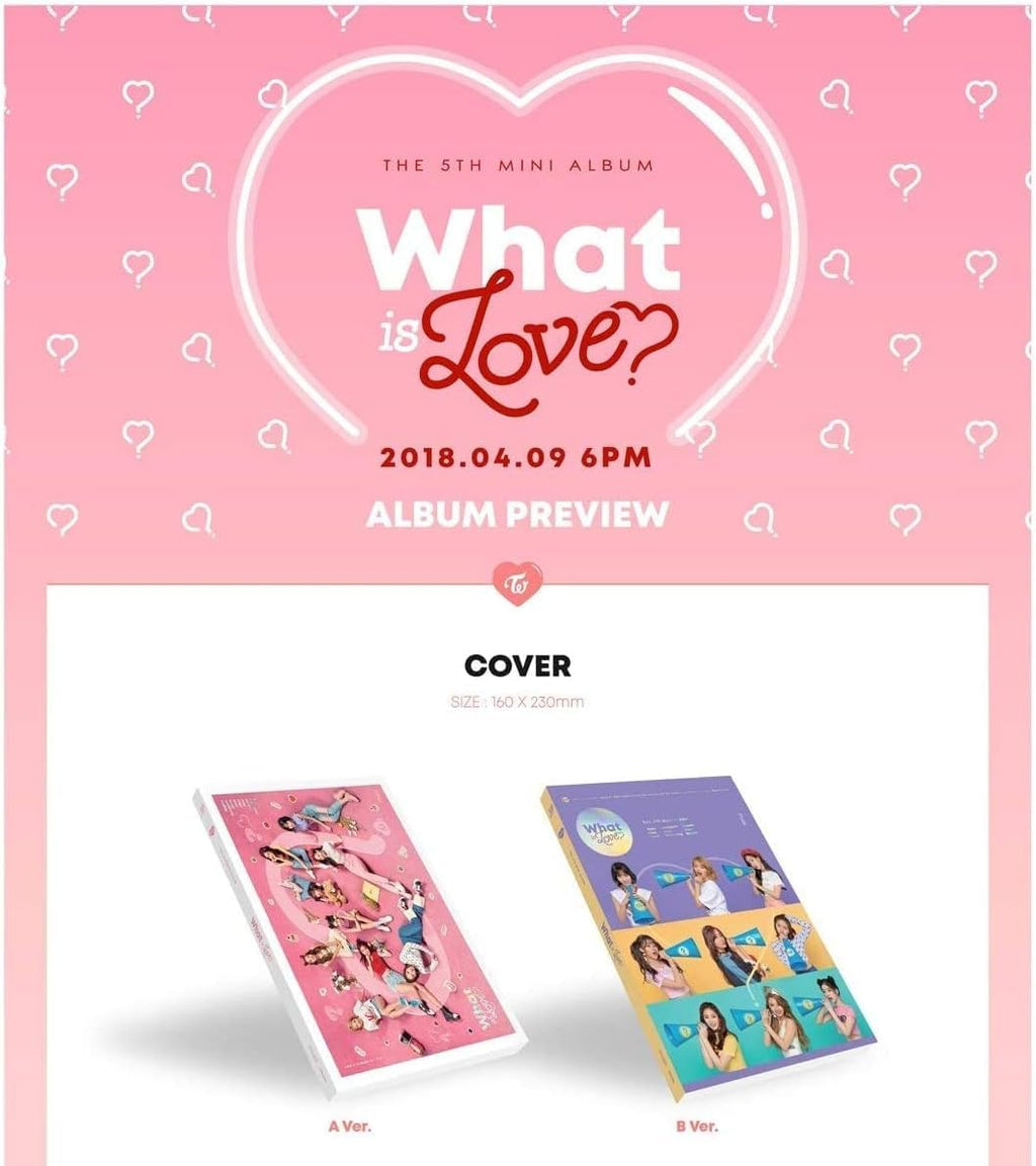 TWICE [WHAT IS LOVE?] 5th Mini Album Random Ver CD+P.Book+Card+Sticker+Tracking Number