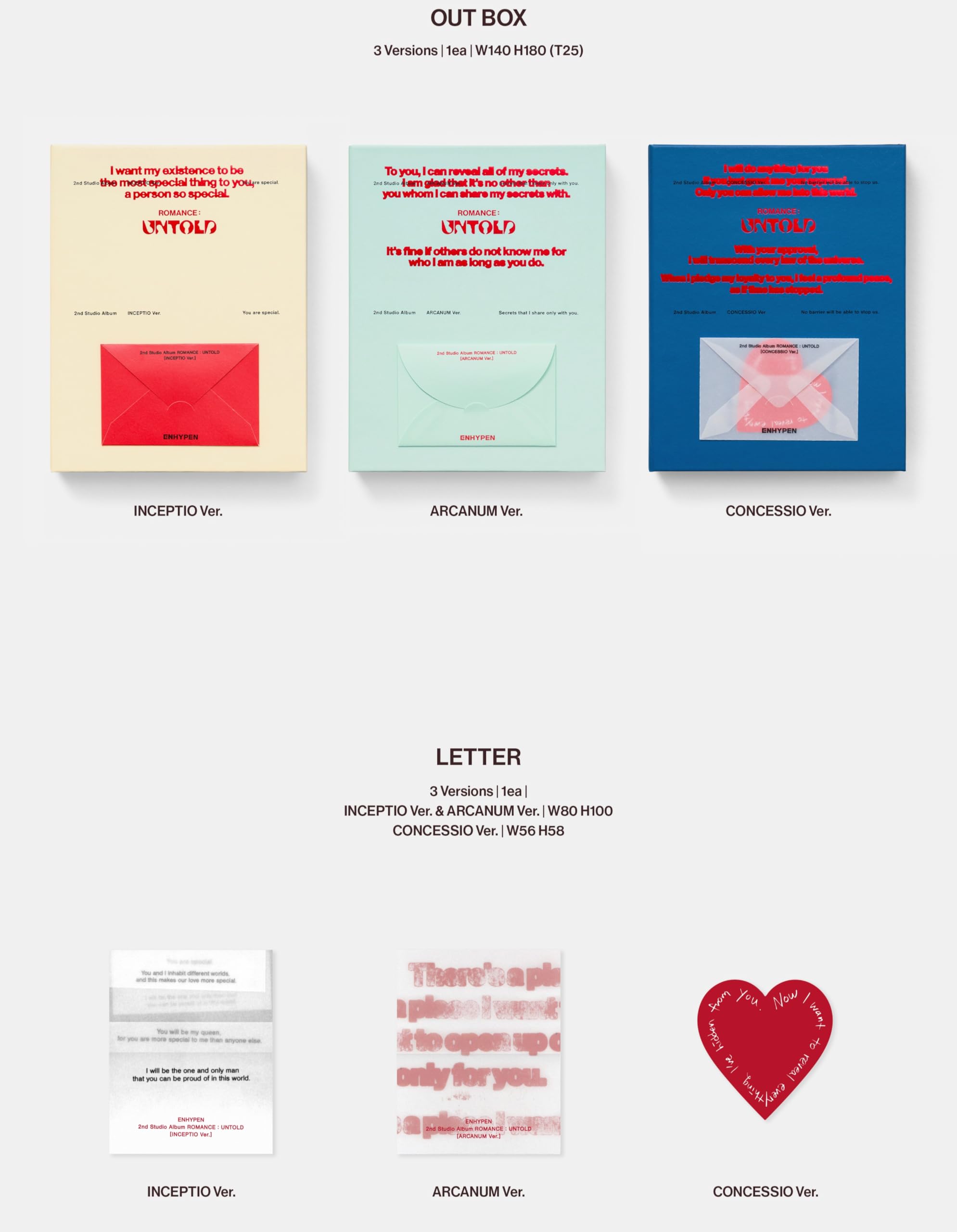 ENHYPEN ROMANCE : UNTOLD 2nd Full Album Standard 3 Ver Set