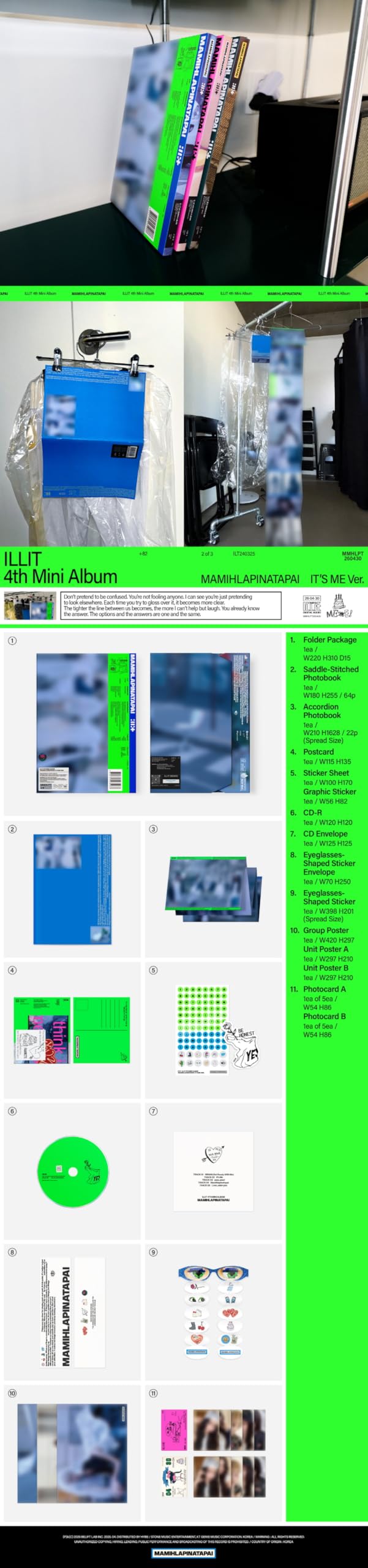 ILLIT MAMIHLAPINATAPAI 4th Mini Album Standard 3 Version Set(GRWM+IT'S ME+FREE RIDER)