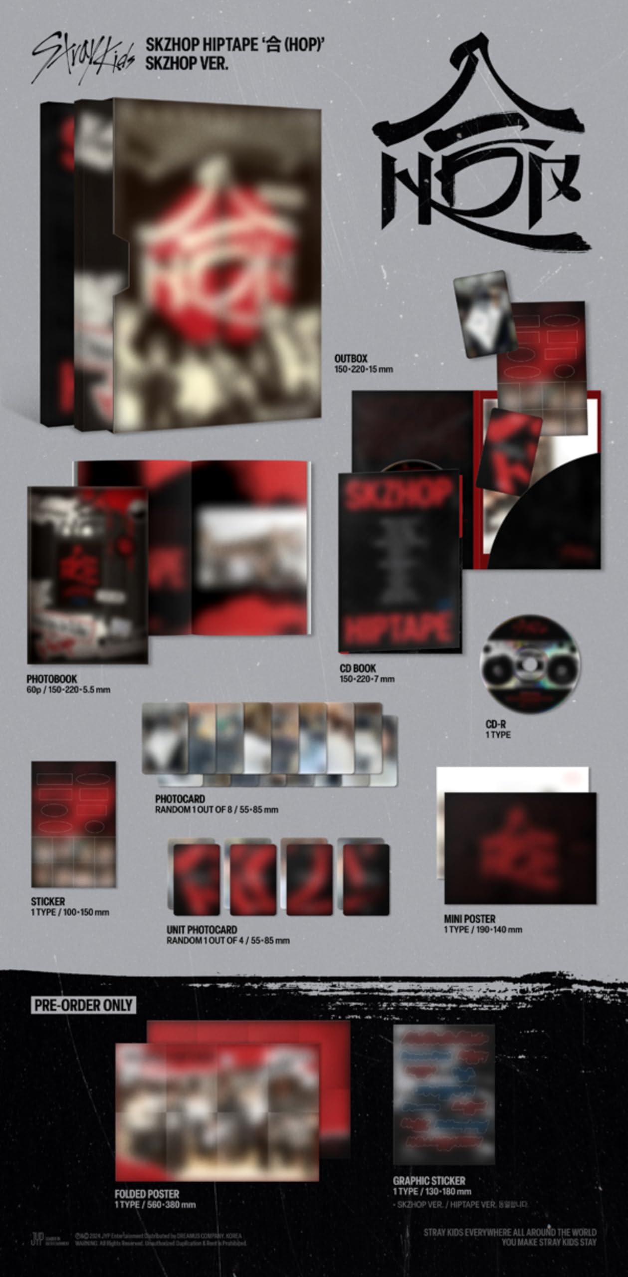 Stray Kids SKZHOP HIPTAPE HOP Album (SKZHOP + HIPTAPE + NEMO Version Set)