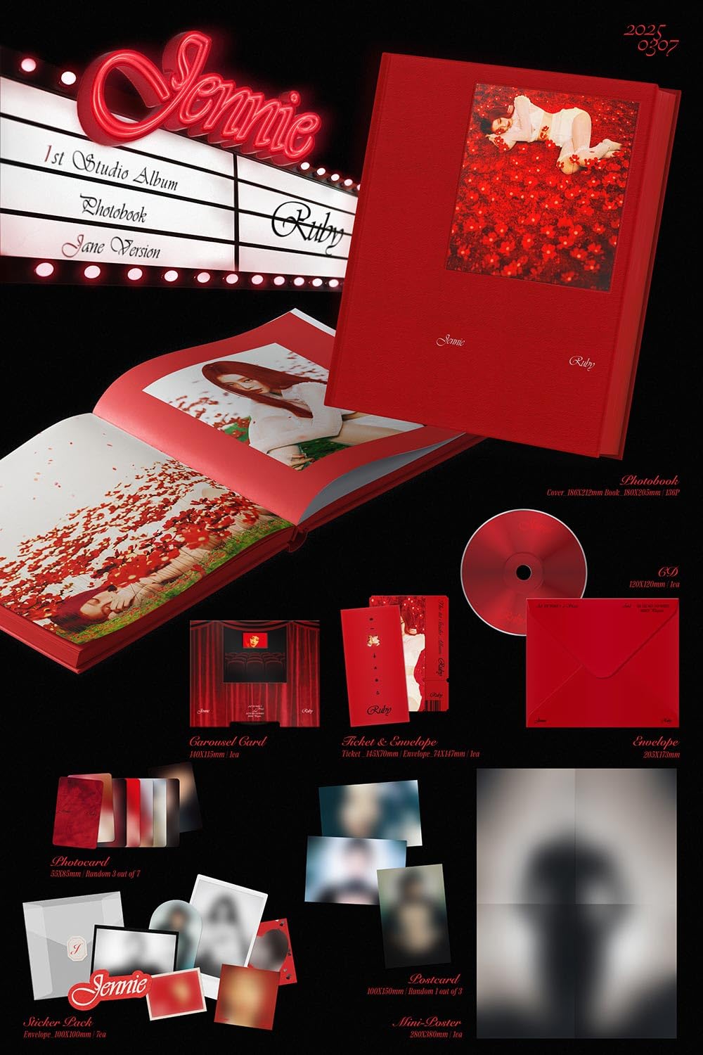 JENNIE - THE 1ST STUDIO ALBUM [RUBY] (PHOTOBOOK 2 ver. Set)