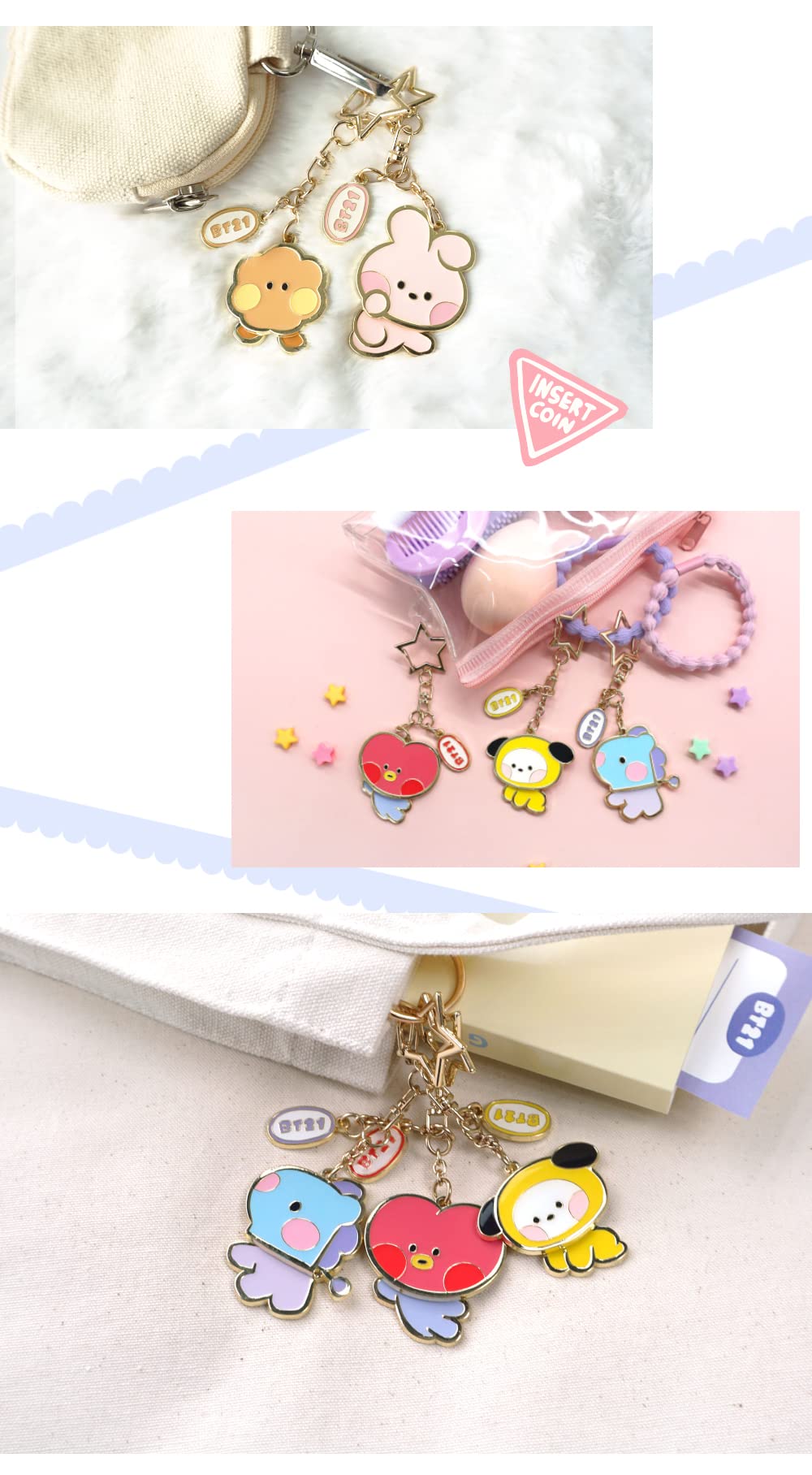 BT21 CHIMMY minini Metal Yurayura Key Chain