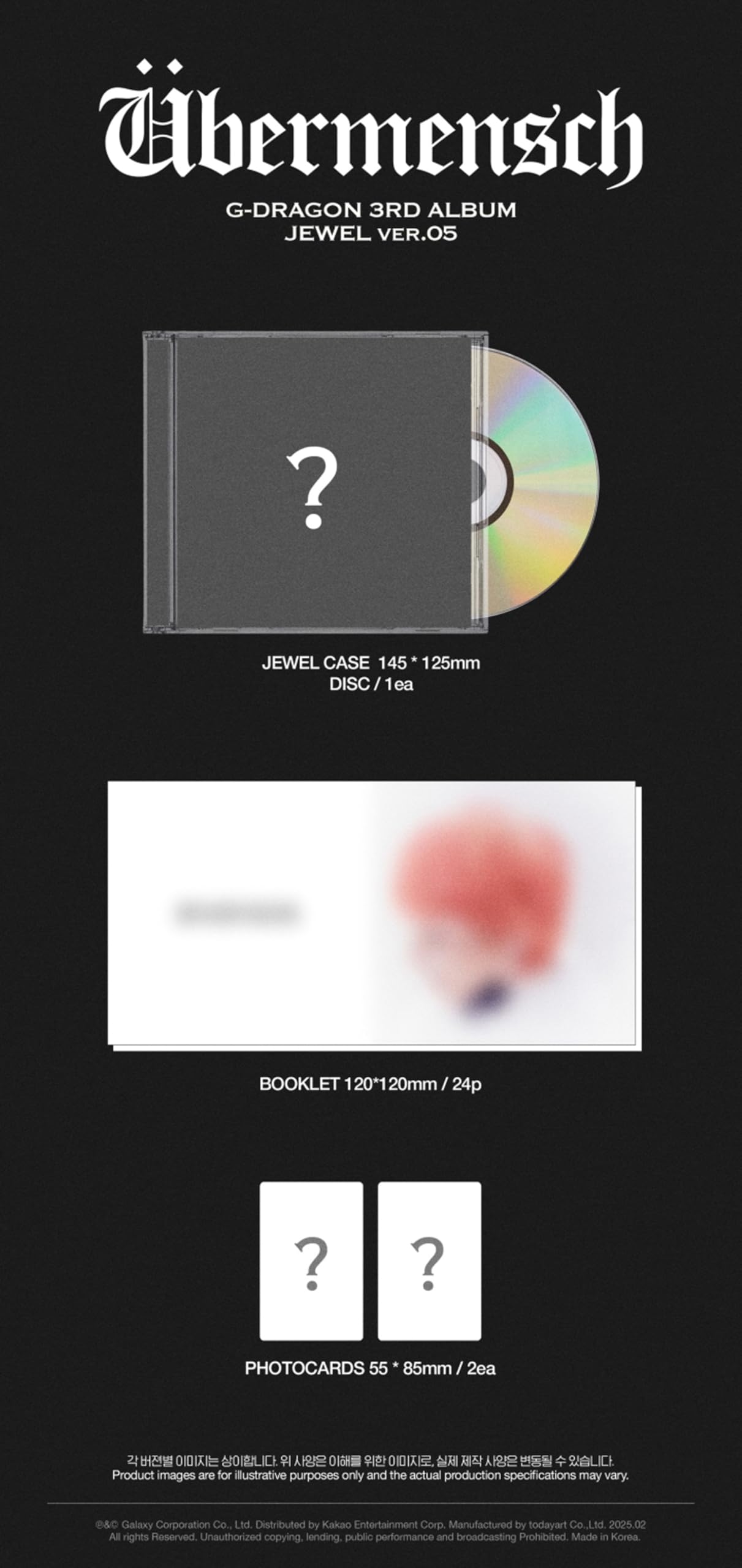 G-DRAGON ÜBERMENSCH 3rd Album UBERMENSCH ( All JEWEL Versions included)