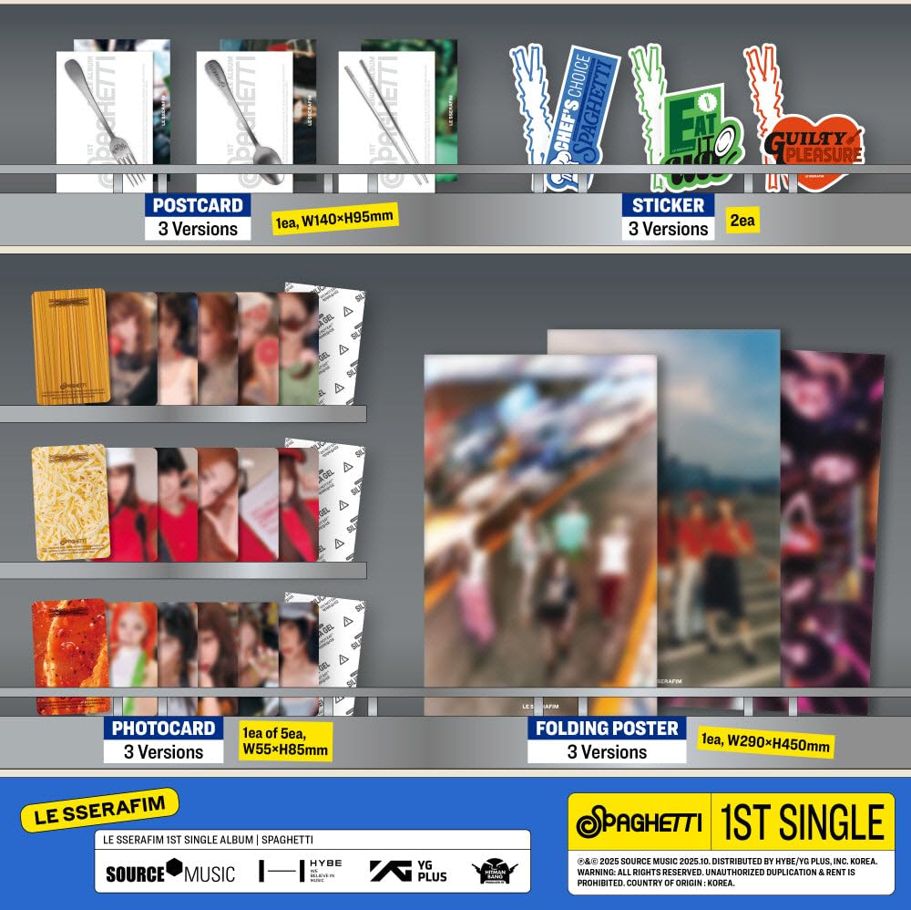 LE-SSERAFIM Spaghetti 1st Single Album (3 ver. SET)