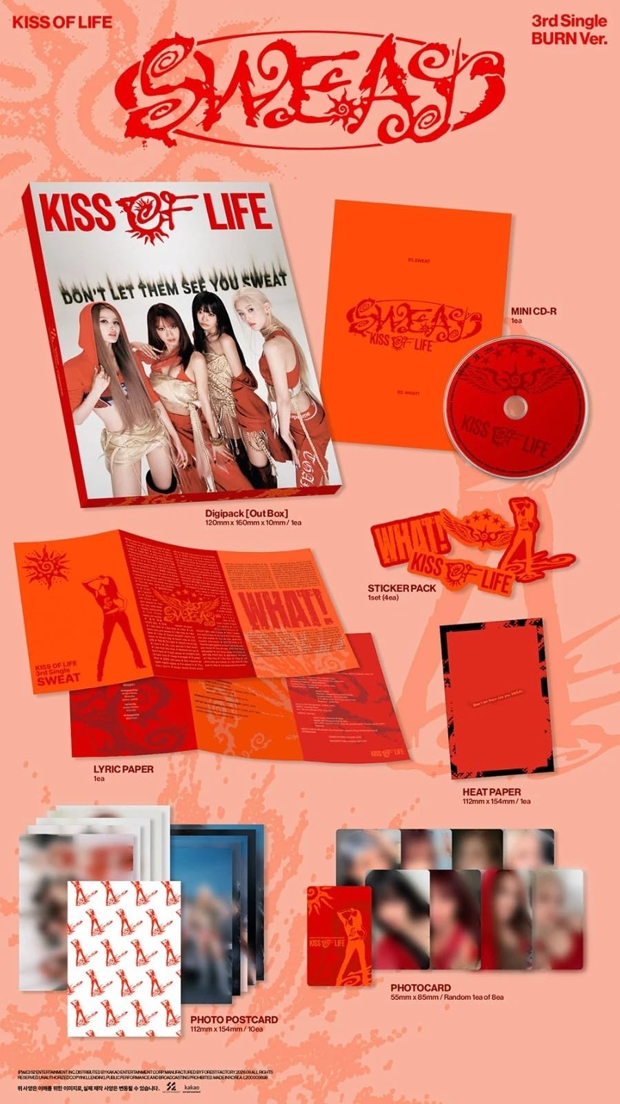 KISS OF LIFE [SWEAT] 3rd Single Album Mini CD - Random Version