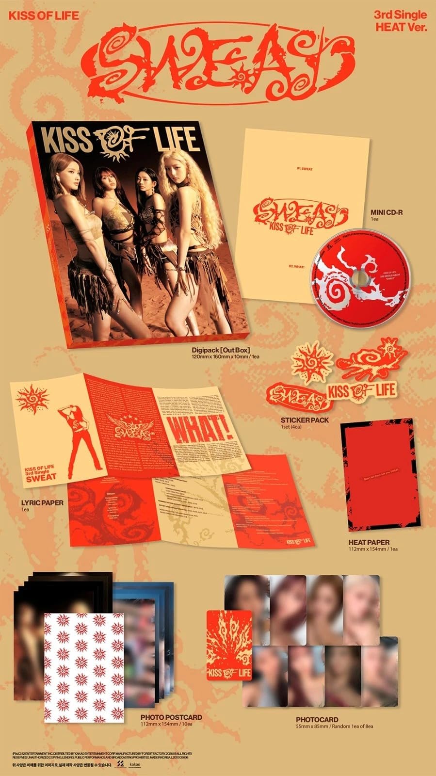 KISS OF LIFE [SWEAT] 3rd Single Album Mini CD - Random Version