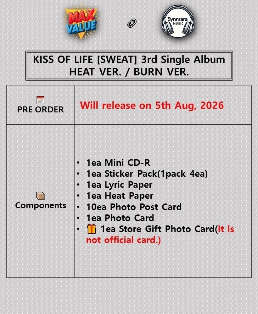 KISS OF LIFE [SWEAT] 3rd Single Album Mini CD - Random Version