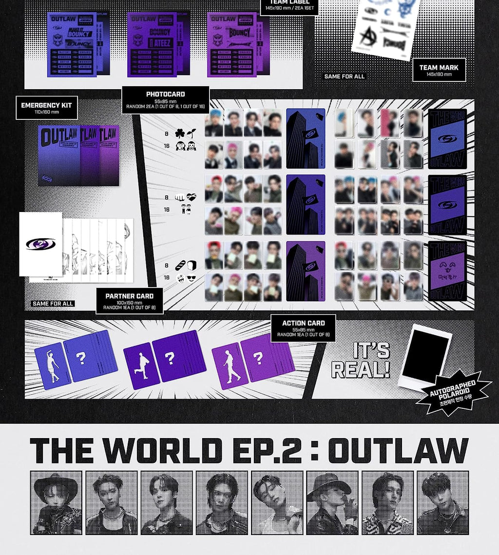 ATEEZ The World EP.2 : OUTLAW 9th Mini Album (A+Diary+Z Set the lowest price online)