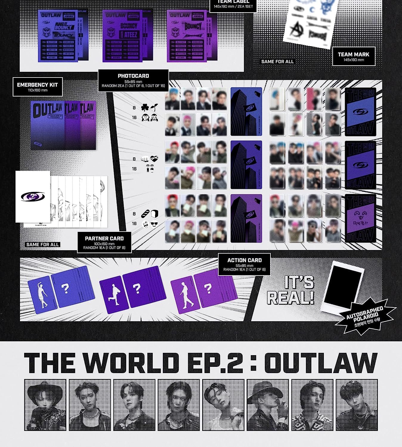 ATEEZ The World EP.2 : OUTLAW 9th Mini Album (A+Diary+Z Set the lowest price online)