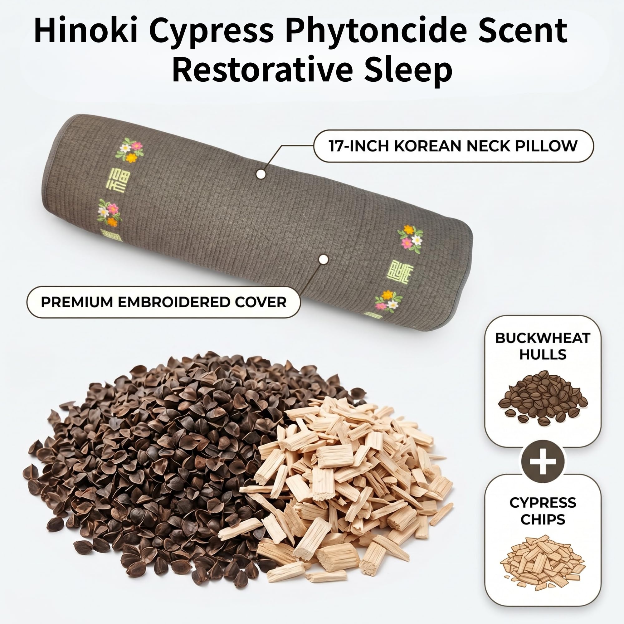 JK's Favorite Item -  Korean Buckwheat & Hinoki Cervical Pillow  - Localized 17inch + Mystery JK Poster (A3 Size)