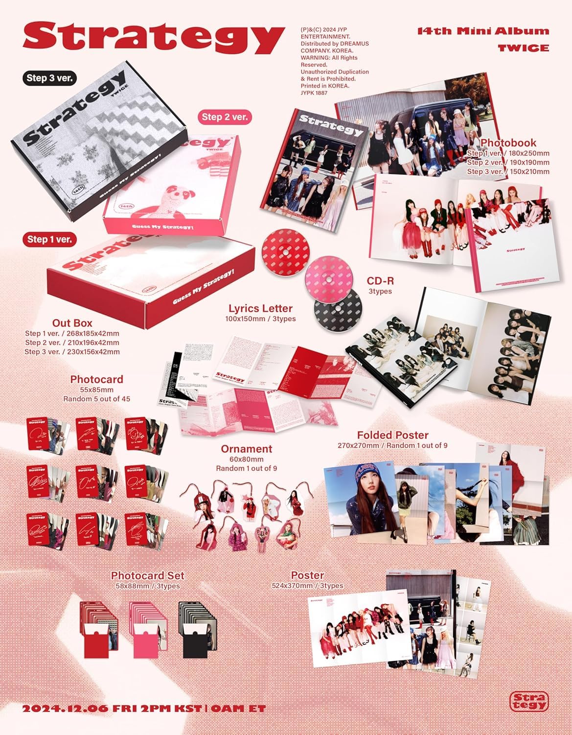 TWICE STRATEGY 14th Mini Album Standard Photobook 3 Ver Set (Step 1 + Step 2 + Step 3 Ver SET)