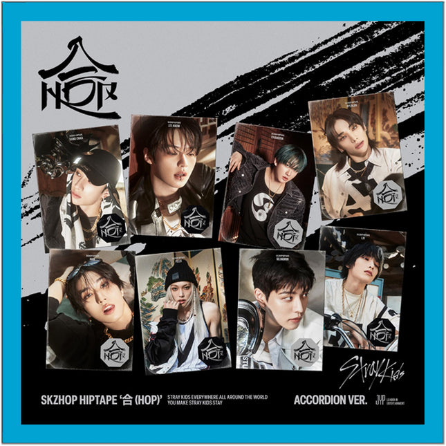 Stray Kids HOP Accordion Ver. — accordion-fold photobook packaging, official JYP Entertainment