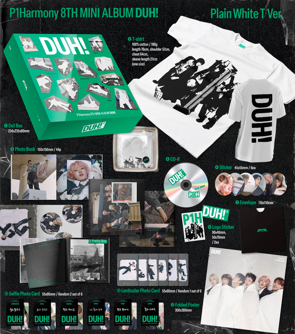 P1Harmony 8th Mini Album DUH! [Plain White T Ver.]