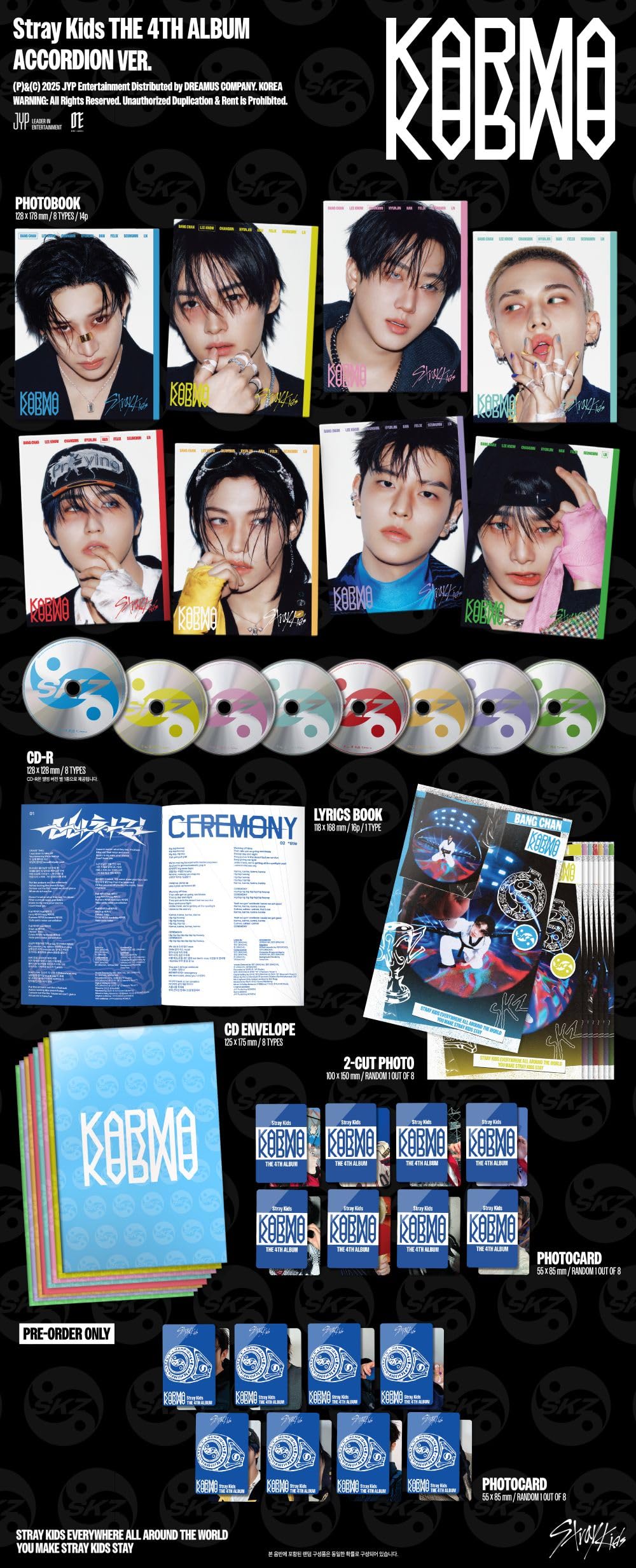 Stray Kids – 4th Full Album [KARMA] ACCORDION Digipack Ver. (Random)