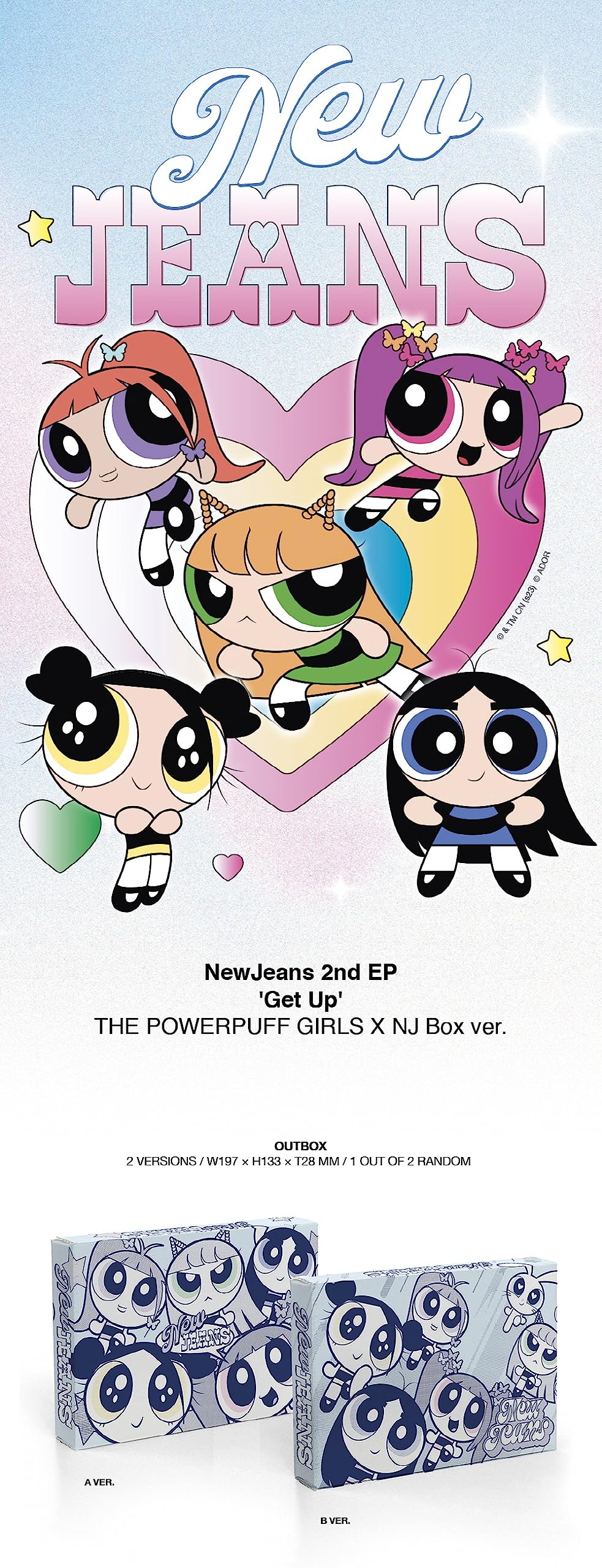 NewJeans - Get Up [The Powerpuff Girls X NJ Box ver.] Album (2 ver. Set)