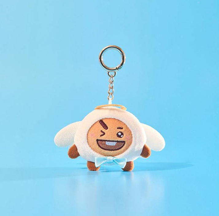 BT21 Angel & Villain Plush Keyring Official Collectible, Angel Keyring