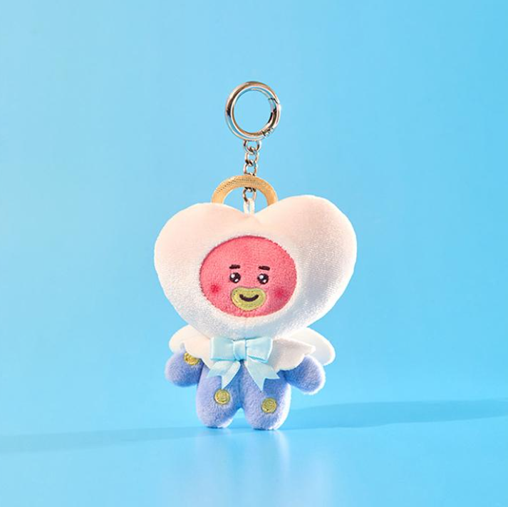 BT21 Angel & Villain Plush Keyring Official Collectible, Angel Keyring