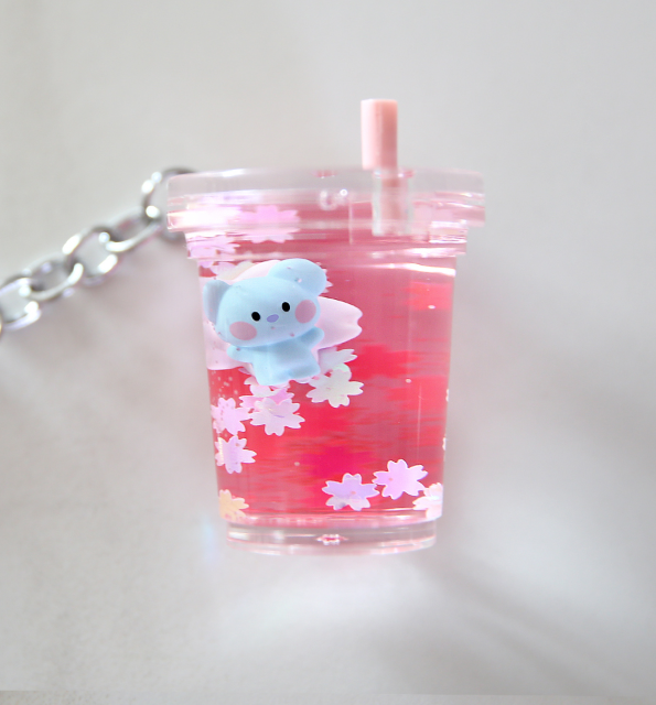 BT21 Cherry Blossom Glitter Water Keyring Official Minini