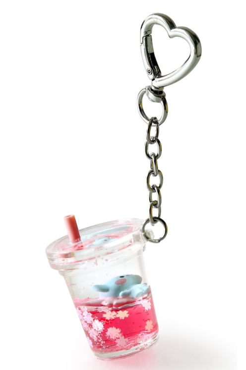BT21 Cherry Blossom Glitter Water Keyring Official Minini