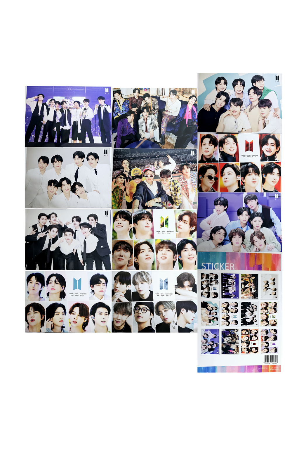 BTS 12 Poster and Sticker Set – K-pop Fan Gift