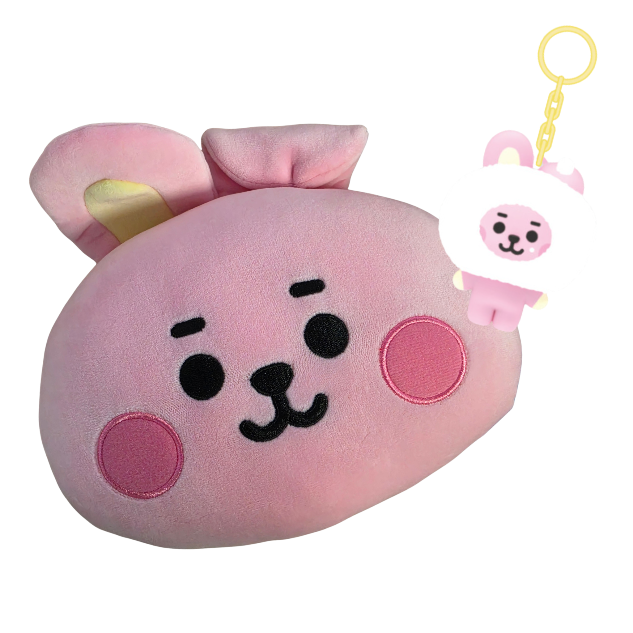 BT21 Cooky Mini Face Cushion + Sweetie Keyring + JK Photocard | K-pop Gift Bundle