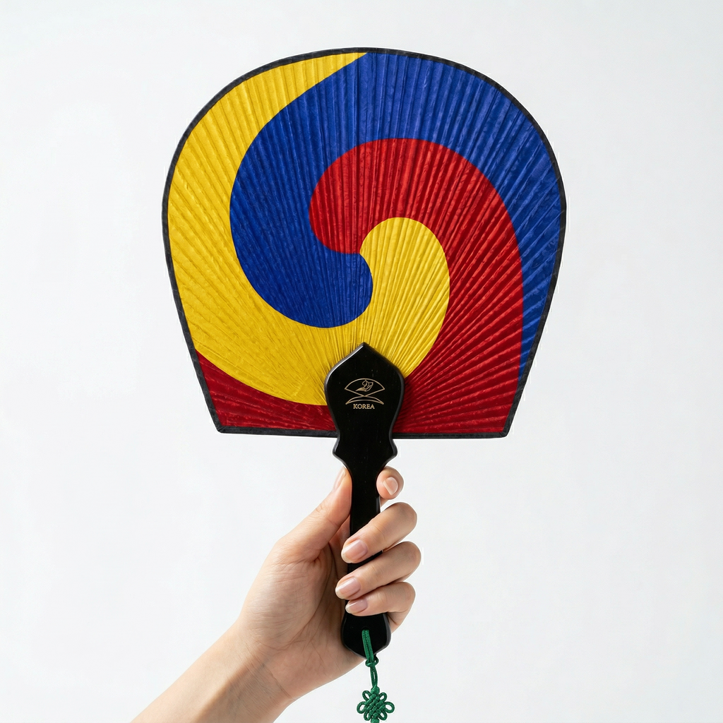 Traditional Korean Fan - as featured in BTS 2.0 MV style (1 Fan,  1 Pouch and random photocard included)