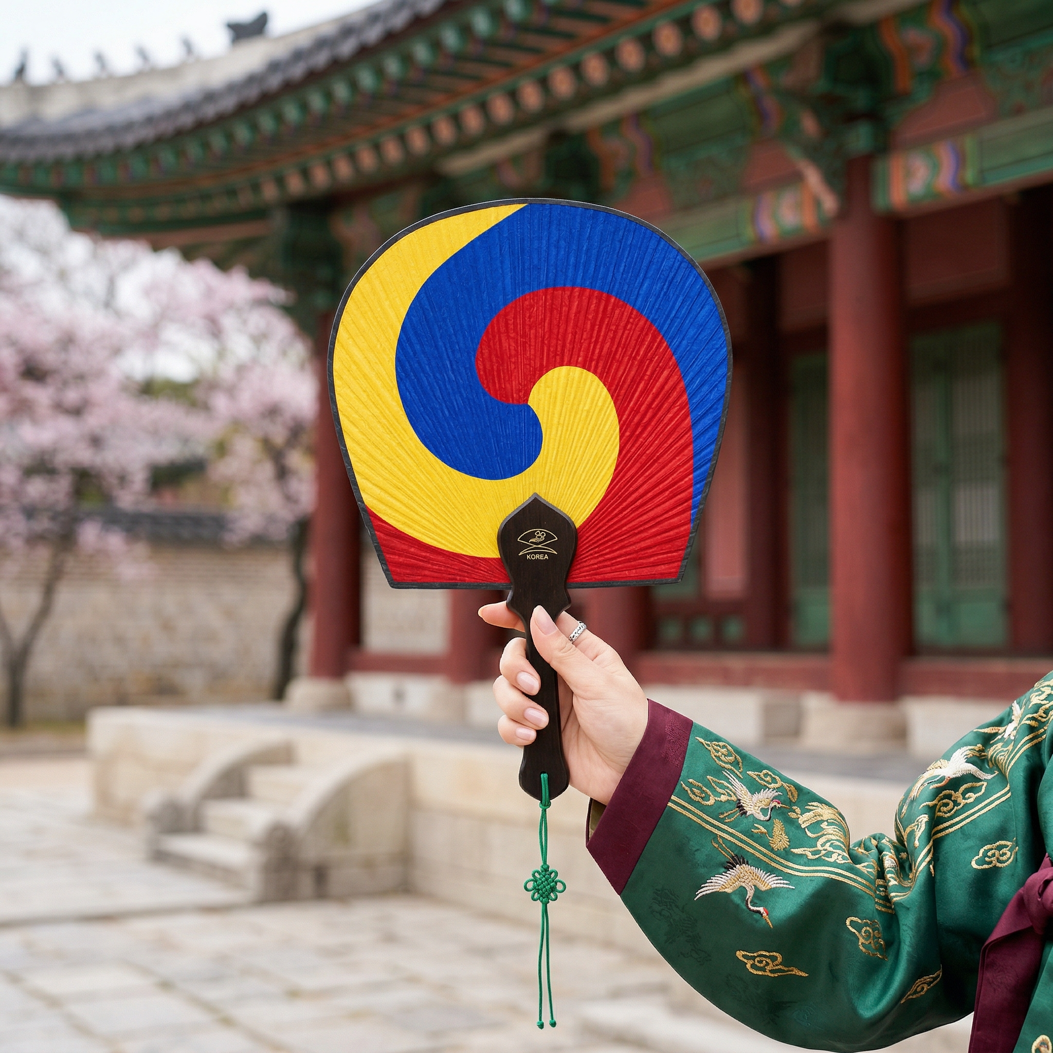 Traditional Korean Fan - as featured in BTS 2.0 MV style (1 Fan,  1 Pouch and random photocard included)