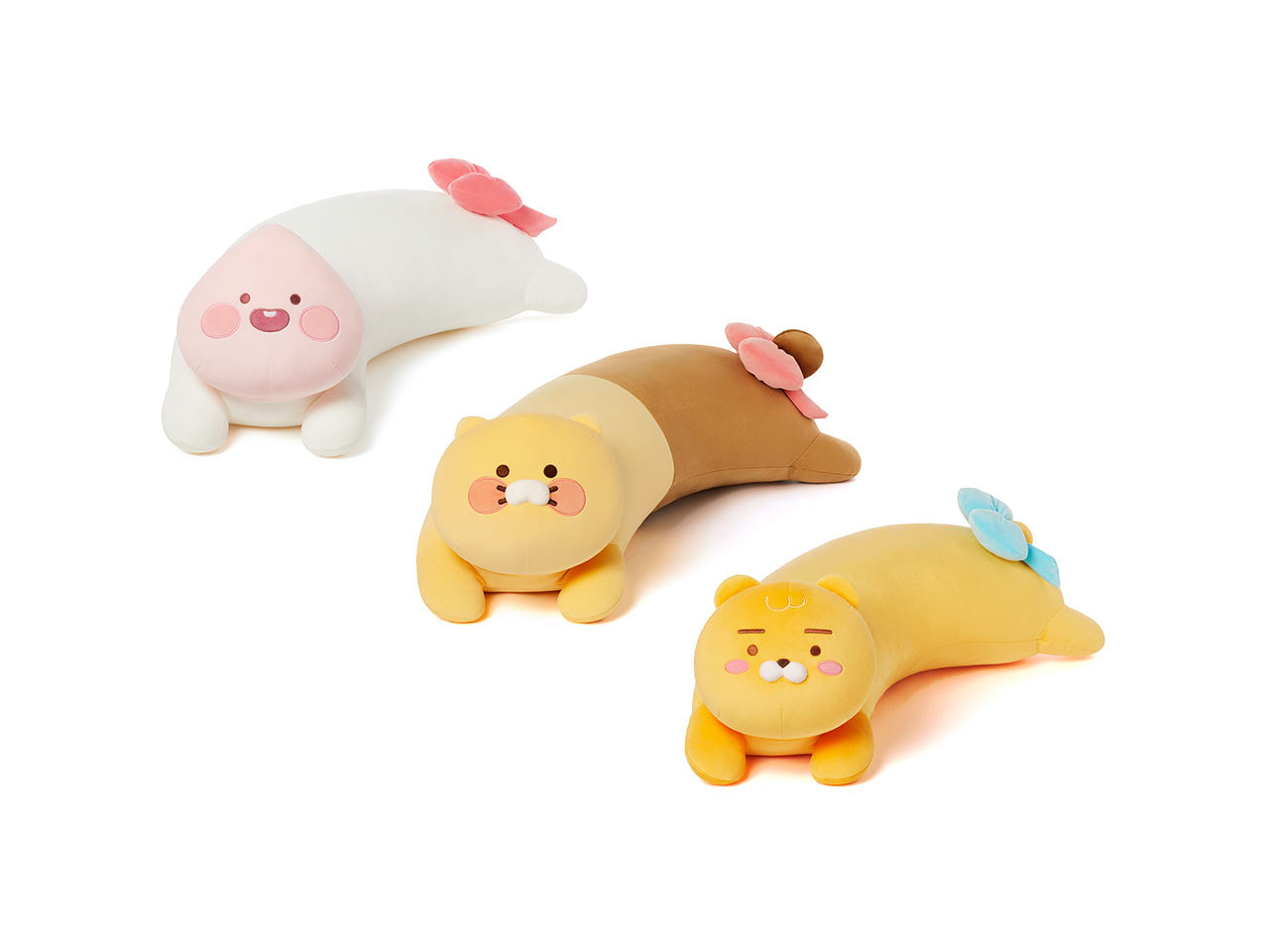 KAKAO FRIENDS Ribbon Curve Body Pillow Plush Ryan Apeach Choonsik
